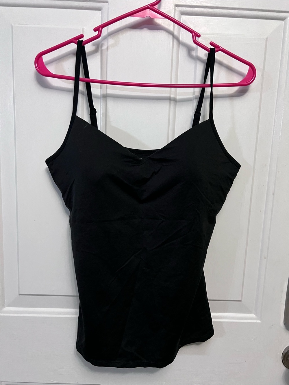 New York & Company Intimates L Black Camisole Tank Top Ruched Front Stretch